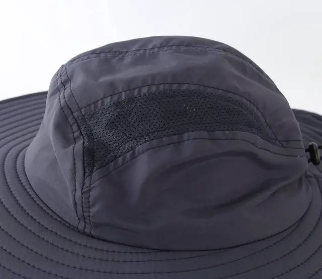 Alt view image 5 of 7 - Mens UPF 50+ Sun Protection Cap Wide Brim Fishing Hat with Neck Flap (Ink)