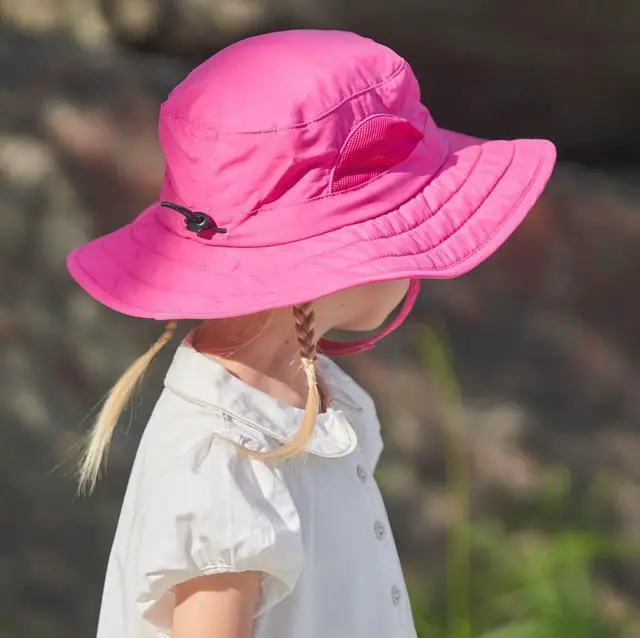 Alt view image 4 of 7 - Kids UPF 50+ Bucket Sun Hat UV Sun Protection, Hot Pink, 2-6T