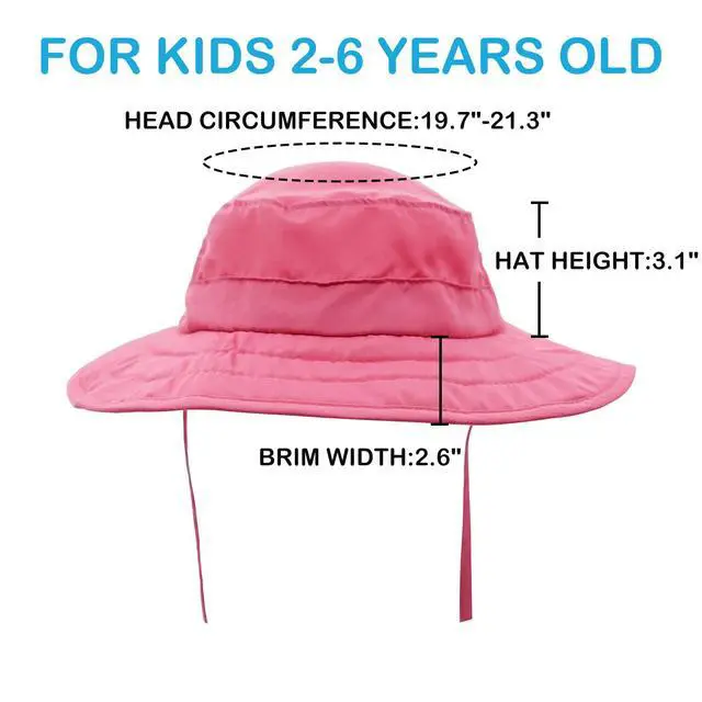 Alt view image 2 of 7 - Kids UPF 50+ Bucket Sun Hat UV Sun Protection, Hot Pink, 2-6T