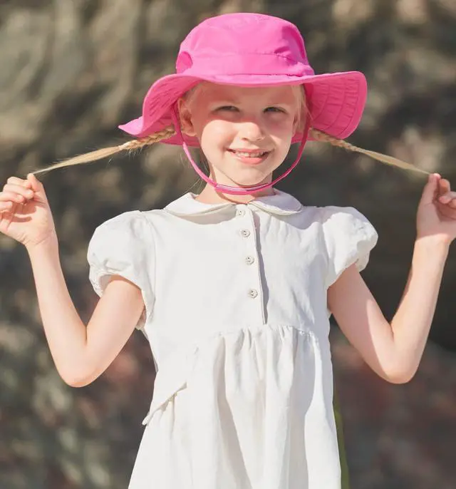 Alt view image 3 of 7 - Kids UPF 50+ Bucket Sun Hat UV Sun Protection, Hot Pink, 2-6T