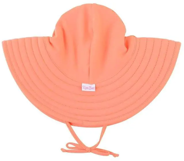 Main image of Baby/Toddler Girls UPF 50+ Sun Protective Wide Brim Swimwear Sun Hat - Coral, 0-12m