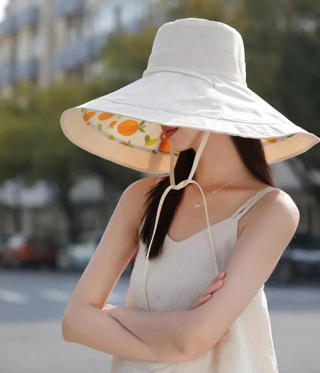 Alt view image 5 of 7 - 7 inch Wide Brim Women Summer Sun Floppy Hat Beach Bucket Hats Reversible Foldable Fishing Travel UV Protection Ladies Hat