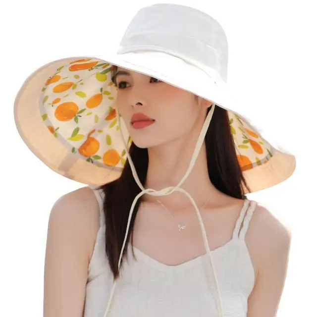 Alt view image 2 of 7 - 7 inch Wide Brim Women Summer Sun Floppy Hat Beach Bucket Hats Reversible Foldable Fishing Travel UV Protection Ladies Hat