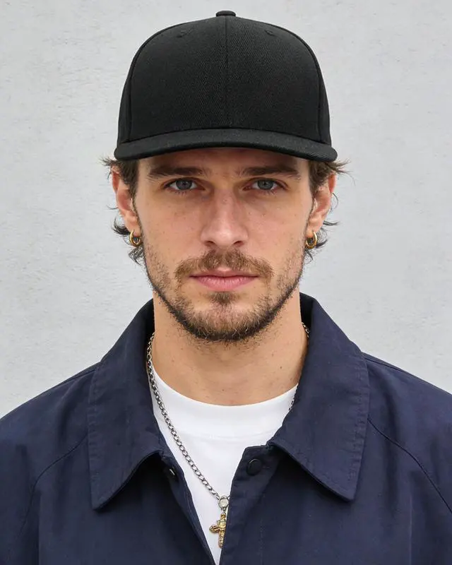 Alt view image 2 of 7 - Short Brim Baseball Cap, Fashion Cotton Anti Sweat Sunscreen Trucker Hats Short Bill Hats for Men Black