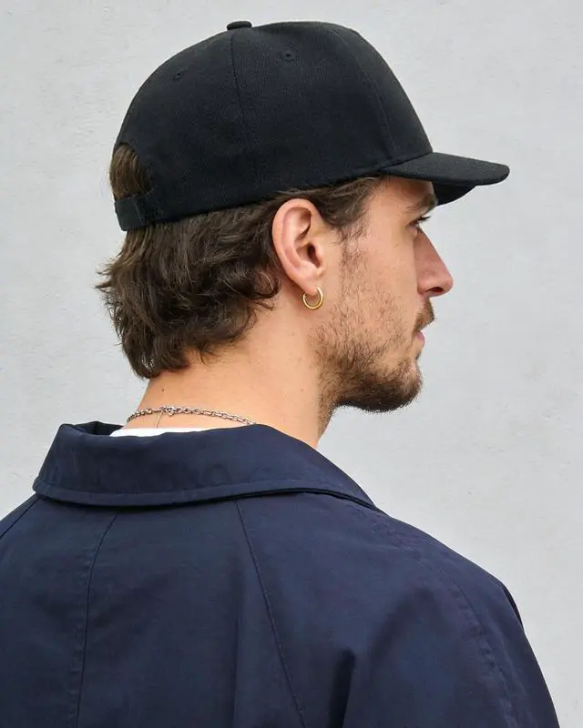 Alt view image 7 of 7 - Short Brim Baseball Cap, Fashion Cotton Anti Sweat Sunscreen Trucker Hats Short Bill Hats for Men Black