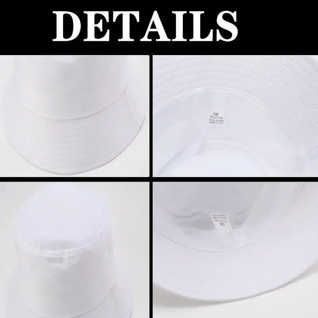 Alt view image 5 of 7 - 3 Packs Unisex Athletic Bucket Hat Solid Colors Sun Hat with UV Protection for Outdoor Sports Packable Summer Hats 3 White/Beige/Dusty Blue One Size