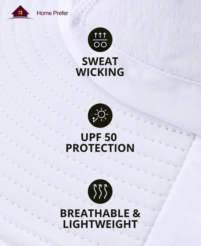 Alt view image 5 of 6 - UPF 50+ Womens Mens Sun Hat with Neck Flap Wide Brim Fishing Hat Mesh Summer Beach Bucket Hat for Golf Hiking White