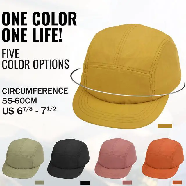 Alt view image 4 of 7 - Croogo Dad Hat Flat Billed Cap Short Brim Anti Sweat Sunscreen Trucker Baseball Hat Outdoor Sun Cap Yellow