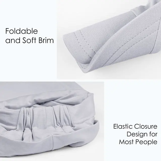 Alt view image 5 of 5 - Sun Hat Women Sun Beach Visor Cap UV Protection with Wide Brim for Beach Light Gray
