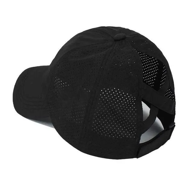 Alt view image 2 of 7 - Womens Criss Cross Ponytail Hat Quick Drying Baseball Cap Sun Hats UV Protection Sport Hat Black