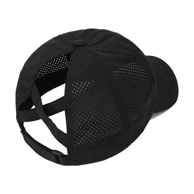 Alt view image 7 of 7 - Womens Criss Cross Ponytail Hat Quick Drying Baseball Cap Sun Hats UV Protection Sport Hat Black