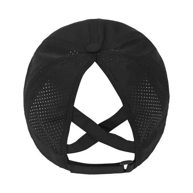 Alt view image 6 of 7 - Womens Criss Cross Ponytail Hat Quick Drying Baseball Cap Sun Hats UV Protection Sport Hat Black