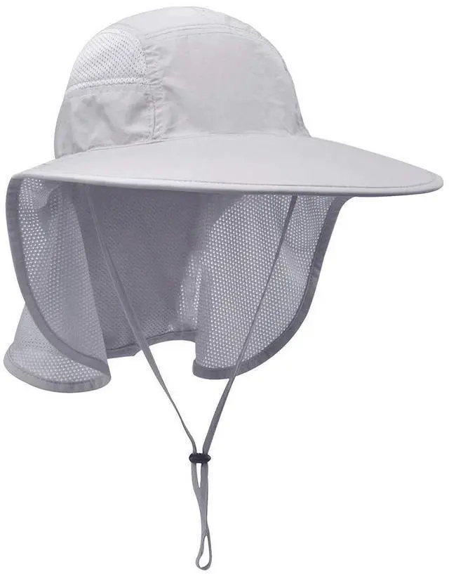 Main image of Unisex Outdoor Activities UV Protecting Sun Hats with Neck Flap Grey