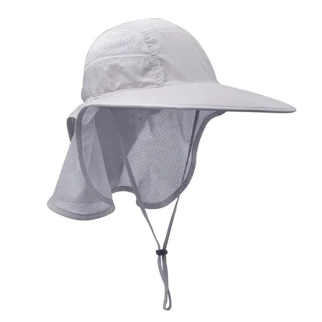 Alt view image 3 of 6 - Unisex Outdoor Activities UV Protecting Sun Hats with Neck Flap Grey