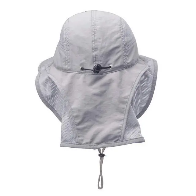 Alt view image 4 of 6 - Unisex Outdoor Activities UV Protecting Sun Hats with Neck Flap Grey