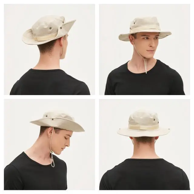 Alt view image 3 of 7 - Sun Hats for Men Women Bucket Hat UPF 50+ UV Protection Boonie Hat for Safari Fishing Hiking Garden Beach Khaki