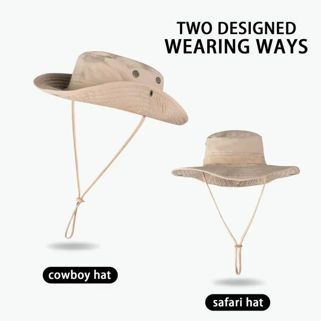 Alt view image 2 of 7 - Sun Hats for Men Women Bucket Hat UPF 50+ UV Protection Boonie Hat for Safari Fishing Hiking Garden Beach Khaki
