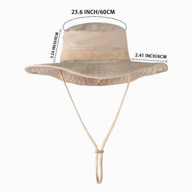 Alt view image 6 of 7 - Sun Hats for Men Women Bucket Hat UPF 50+ UV Protection Boonie Hat for Safari Fishing Hiking Garden Beach Khaki