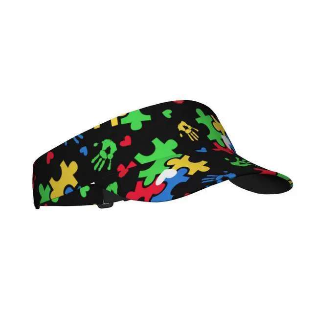 Alt view image 2 of 7 - Sunscreen Visor Hats for Women & Men,Autism Awareness Sunscreen Visor Cap Sport Empty Top Baseball Sun Cap,Tennis Visor