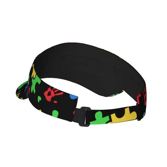Alt view image 3 of 7 - Sunscreen Visor Hats for Women & Men,Autism Awareness Sunscreen Visor Cap Sport Empty Top Baseball Sun Cap,Tennis Visor