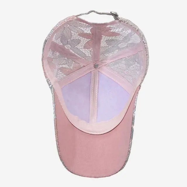 Alt view image 6 of 7 - Bling Hat for Women Lace Butterfly Rhinestones Baseball Caps Hats Studded Trendy Sun Hat Sunscreen
