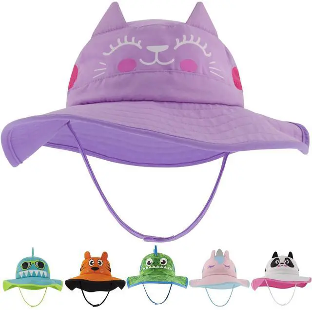 Main image of Toddler Sun Hat for Kids UV Protection Beach Bucket Hat for Girls & Boys Fishing Safari Play Hat (Cat, 4-7 Years)