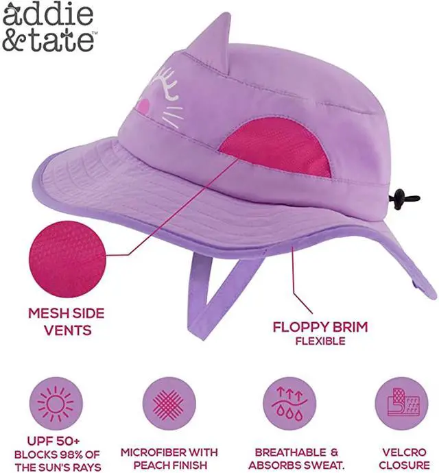 Alt view image 3 of 6 - Toddler Sun Hat for Kids UV Protection Beach Bucket Hat for Girls & Boys Fishing Safari Play Hat (Cat, 4-7 Years)