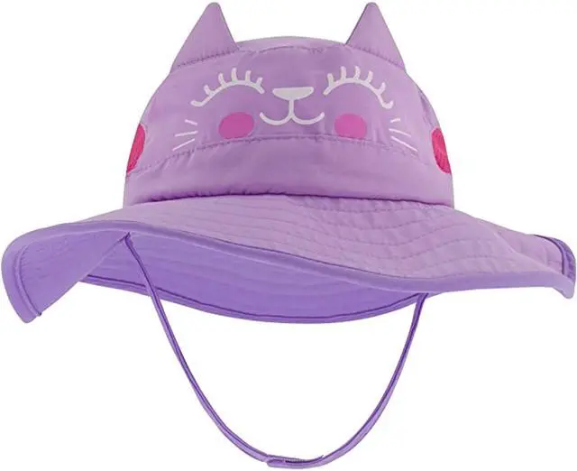 Alt view image 6 of 6 - Toddler Sun Hat for Kids UV Protection Beach Bucket Hat for Girls & Boys Fishing Safari Play Hat (Cat, 4-7 Years)