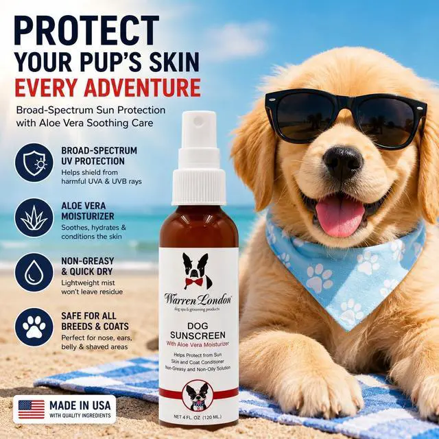 Alt view image 2 of 7 - Dog Sunscreen Spray Protection with Aloe Vera I Dog Skin Soother I Puppy Sunblock I Made in USA- 4oz