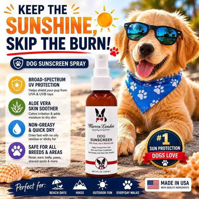 Alt view image 7 of 7 - Dog Sunscreen Spray Protection with Aloe Vera I Dog Skin Soother I Puppy Sunblock I Made in USA- 4oz
