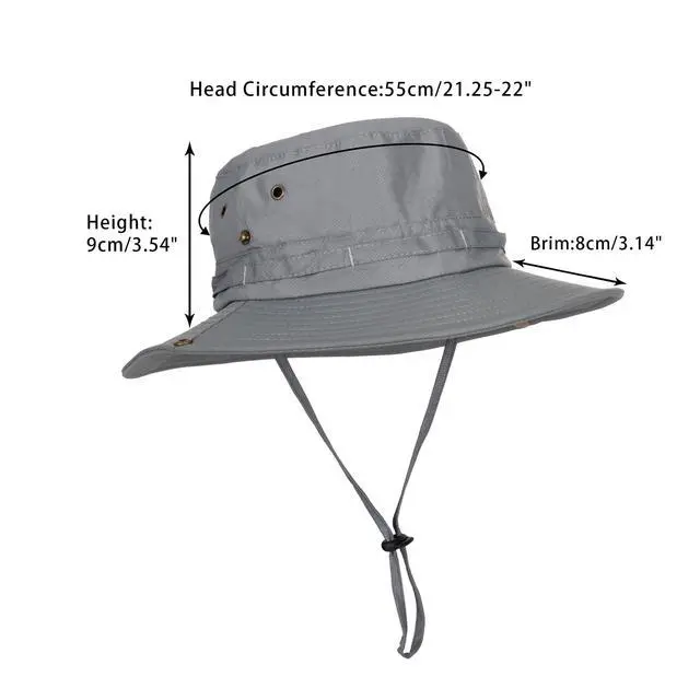 Alt view image 5 of 6 - Wide Brim Sun Hat for Men Women, UPF 50+ UV Protection Beach Bucket Hat, Summer Outdoor Safari Fishing Hats