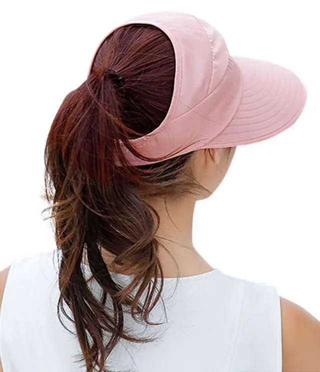 Alt view image 2 of 7 - Sun Hats for Women Wide Brim Sun Hat UV Protection Visor Floppy Summer Packable Caps Light Pink