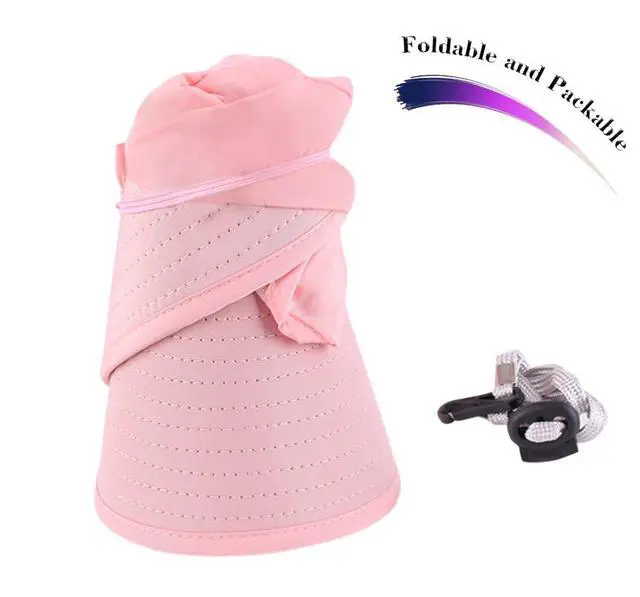 Alt view image 6 of 7 - Sun Hats for Women Wide Brim Sun Hat UV Protection Visor Floppy Summer Packable Caps Light Pink