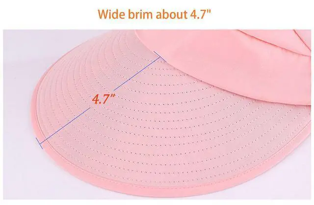 Alt view image 4 of 7 - Sun Hats for Women Wide Brim Sun Hat UV Protection Visor Floppy Summer Packable Caps Light Pink