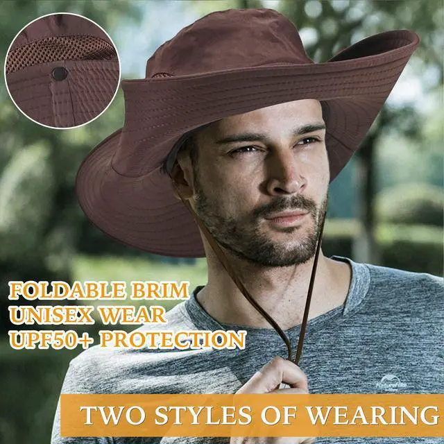 Alt view image 3 of 7 - Wide Brim Fishing Sun Hat for Men Women, UPF 50+ Waterproof Bucket Boonie Hat Hiking Camping Safari Garden Beach