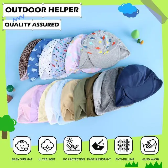Alt view image 4 of 5 - UPF 50+ Baby Sun Hat with Ear and Neck Protection - Toddler Beach Hat for Boys & Girls - Ideal for Summer Fun(6-24M)
