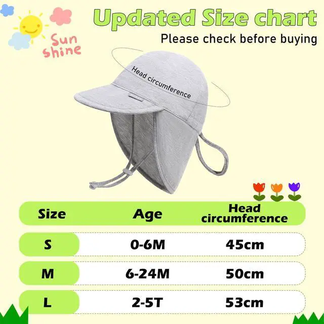 Alt view image 5 of 5 - UPF 50+ Baby Sun Hat with Ear and Neck Protection - Toddler Beach Hat for Boys & Girls - Ideal for Summer Fun(6-24M)