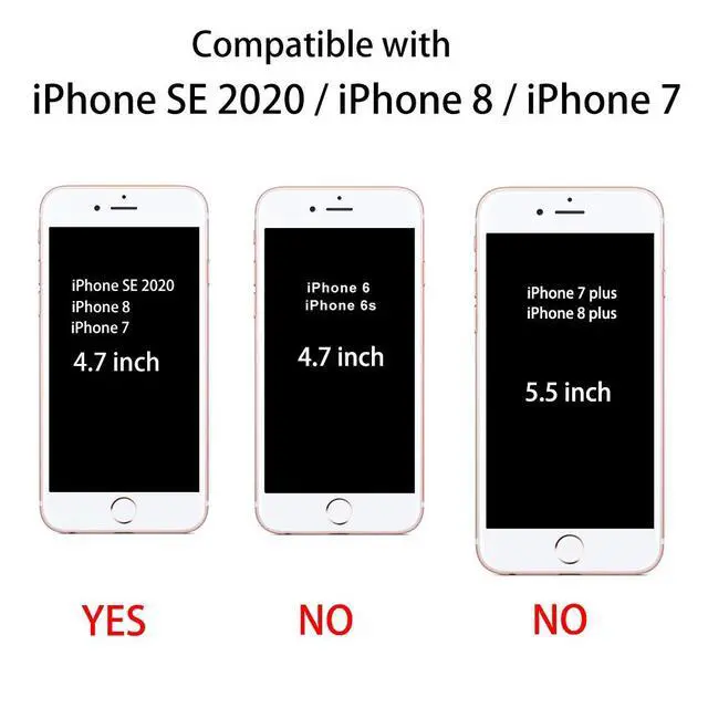 Alt view image 2 of 6 - Phone Case Compatible with iPhone SE (2nd 2020 and 3rd 2022 Generation) & iPhone 7 & iPhone 8, Clear Case Shockproof Protective Bumper Slim Cover for 4.7 Inch