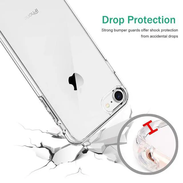 Alt view image 4 of 6 - Phone Case Compatible with iPhone SE (2nd 2020 and 3rd 2022 Generation) & iPhone 7 & iPhone 8, Clear Case Shockproof Protective Bumper Slim Cover for 4.7 Inch