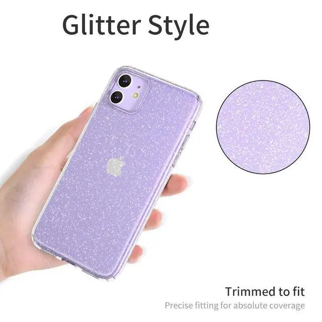 Alt view image 4 of 7 - Compatible with iPhone 11 Case, Clear Glitter Sparkle Bling Anti-Scratch Shockproof Protective Flexible Phone Cases Cute Slim Thin Bumper Cover for Women Girls (6.1 inch) 2019