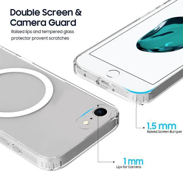 Alt view image 4 of 6 - iPhone Case Compatible with iPhone SE 2nd 2020 and 3rd 2022 Generation/iPhone 7 / iPhone 8 4.7 Inch, Magnetic Clear Case Protective Bumper Hard Back Cover
