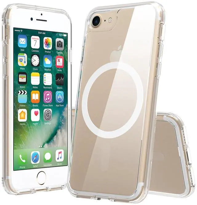 Main image of iPhone Case Compatible with iPhone SE 2nd 2020 and 3rd 2022 Generation/iPhone 7 / iPhone 8 4.7 Inch, Magnetic Clear Case Protective Bumper Hard Back Cover
