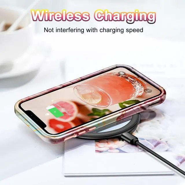 Alt view image 6 of 7 - Compatible with iPhone 11 Case,Marble Pattern 3 in 1 Heavy Duty Shockproof Full Body Rugged Hard PC+Soft Silicone Drop Protective Women Girls Cover for iPhone 11 6.1 inch, Rose Gold