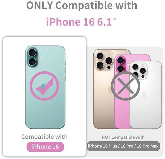 Alt view image 2 of 7 - Compatible with iPhone 16 Case Clear Glitter, Hard PC Back Shockproof Protective Bumper Cover, Sparkle Bling Sparkly Cute Slim Women Girls Phone Case