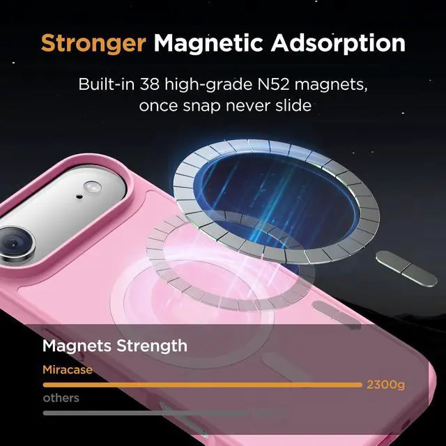 Alt view image 7 of 7 - Magnetic for iPhone Air Case with Screen Protector(Compatible with MagSafe), Slim Thin Translucent Matte Military-Grade Protected Phone Cover for iPhone 17 Air 6.5", Light Pink