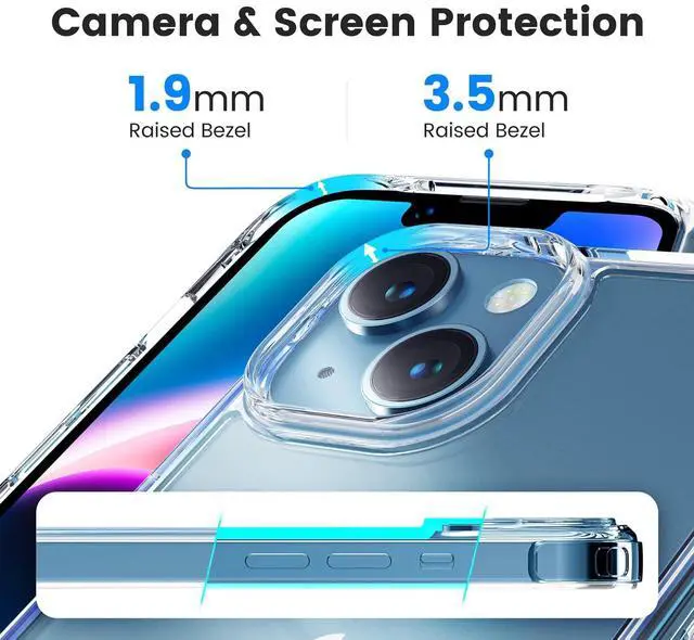 Alt view image 4 of 6 - for iPhone 14 Case for iPhone 13 Case Clear Transparent Shockproof Bumpers Cases for iPhone 13/14 Phone Case