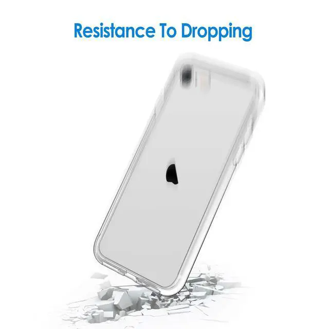 Alt view image 6 of 6 - Case for iPhone SE 3/2 (2022/2020 Edition), iPhone 8 and iPhone 7, 4.7-Inch, Non-Yellowing Shockproof Phone Bumper Cover, Anti-Scratch Clear Back (Clear)