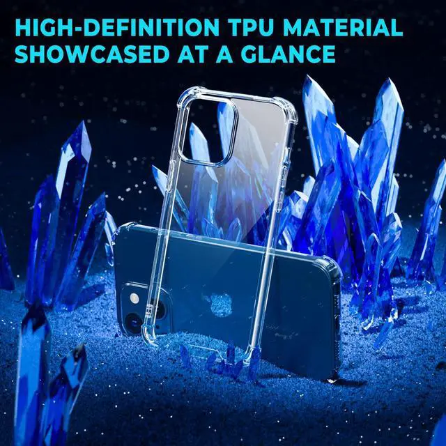 Alt view image 2 of 7 - for iPhone 14/13 Case with 4 Corners Shockproof Protection, Clear Case for Women Men, Kids