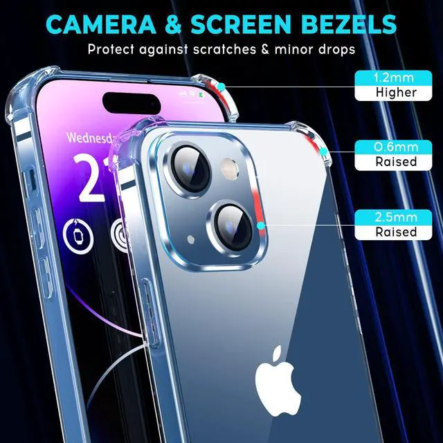 Alt view image 4 of 7 - for iPhone 14/13 Case with 4 Corners Shockproof Protection, Clear Case for Women Men, Kids