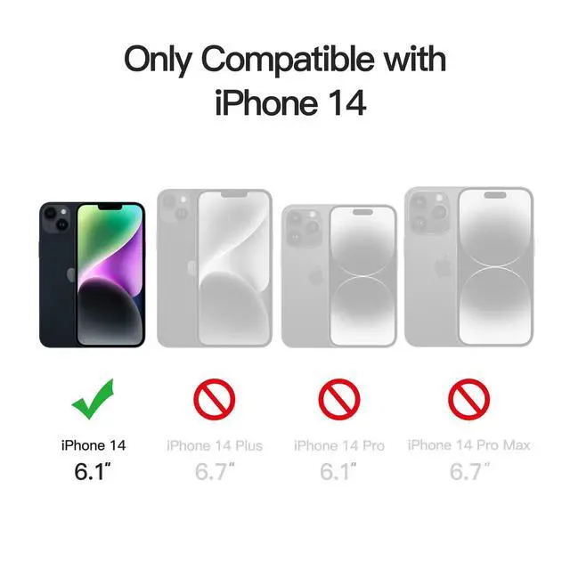 Alt view image 2 of 6 - Magnetic Case for iPhone 14 6.1-Inch Compatible with MagSafe, Translucent Matte Back Slim Shockproof Phone Cover (Black)